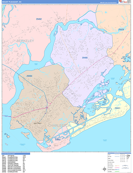 Mount Pleasant Wall Map